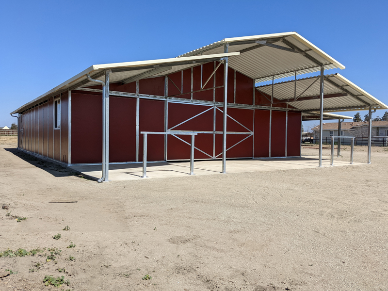 Shed row horse barns are known for their simplicity and effectiveness